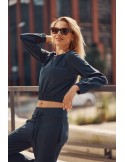 Smooth women\'s tracksuit in navy blue FI529 - Online store - Boutique